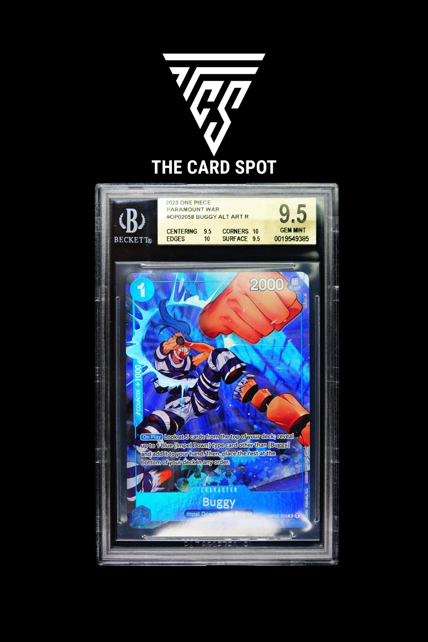 OP02 - 058 Buggy BGS 9.5 - One Piece TCG - THE CARD SPOT PTY LTD.