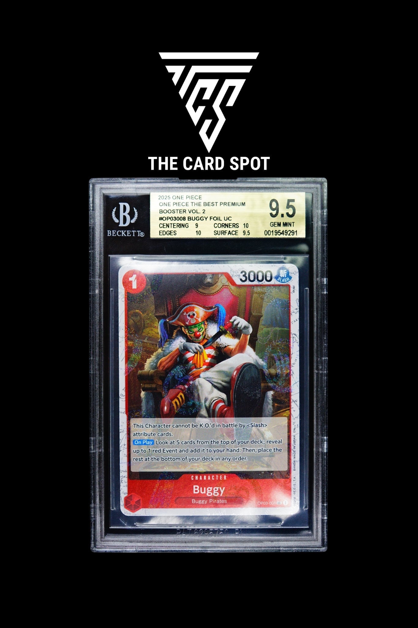 OP03 - 008 Buggy BGS 9.5 - One Piece TCG - THE CARD SPOT PTY LTD.