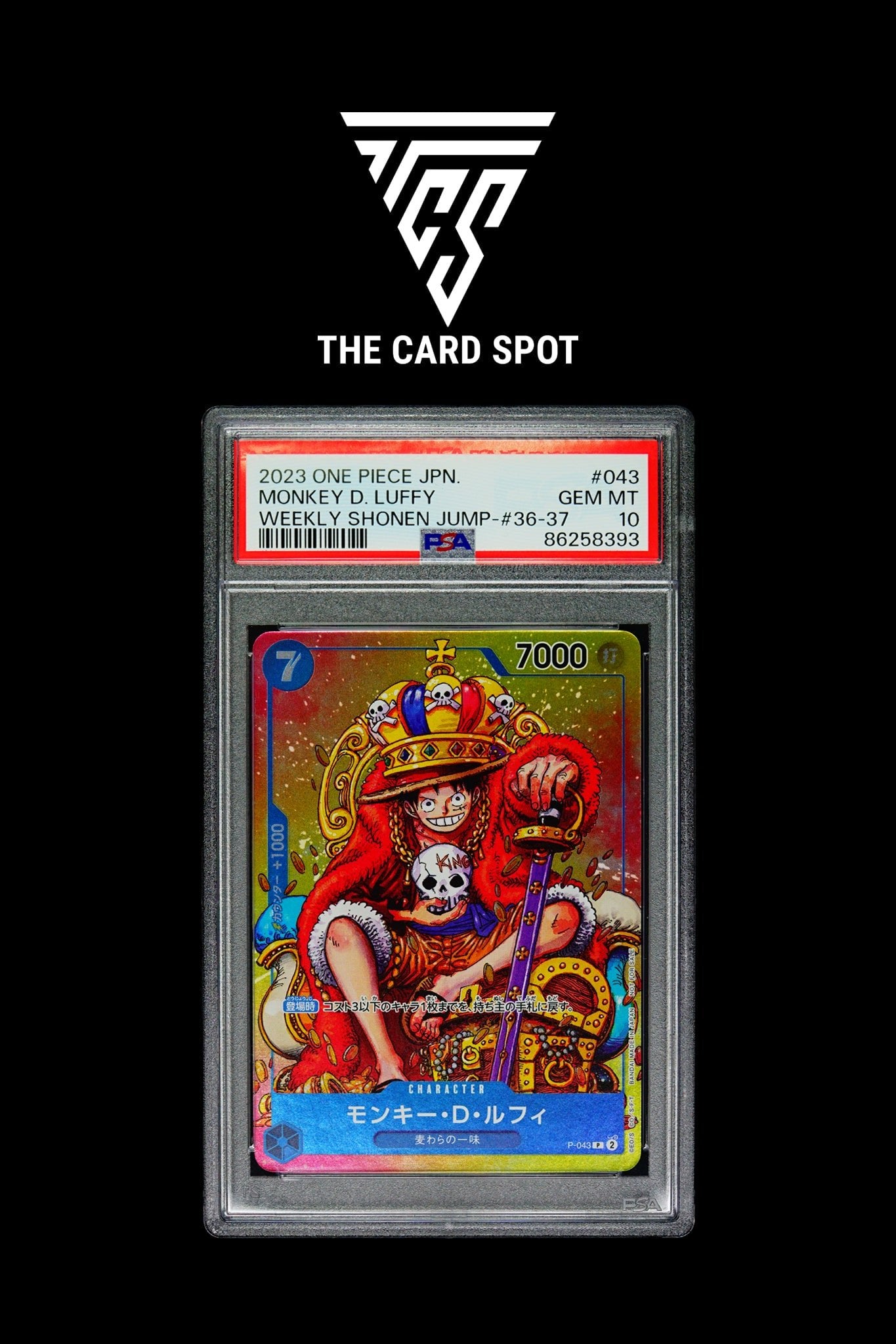 P - 043 - Monkey D. Luffy PSA 10 - One Piece TCG - THE CARD SPOT PTY LTD.