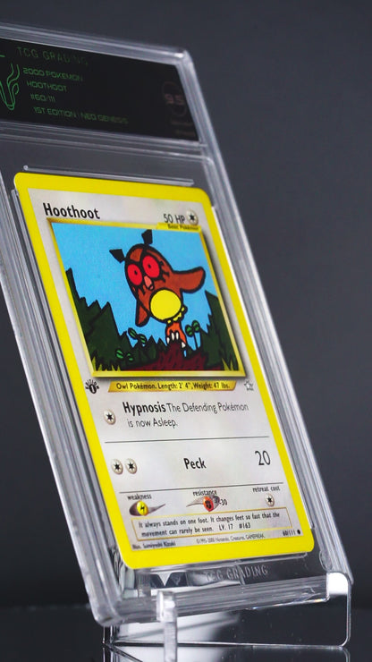 Pokemon card: Hoothoot 60/111 1st Edtion Neo Genesis TCG 9.5