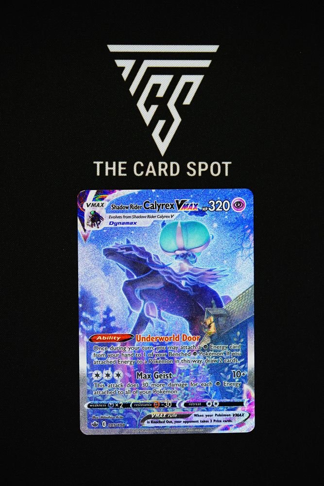 Shadow Rider Calyrex VMAX (205/198) - Chilling Reign Pokmon TCG THE CARD SPOT PTY LTD. Shadow Rider Calyrex VMAX (205/198) - Chilling Reign Pokmon TCG THE CARD SPOT PTY LTD.