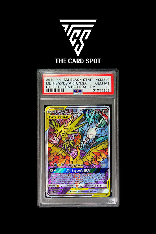 SM210 Moltres & Zapdos & Articuno GX PSA 10 - Pokemon TCG - THE CARD SPOT PTY LTD.