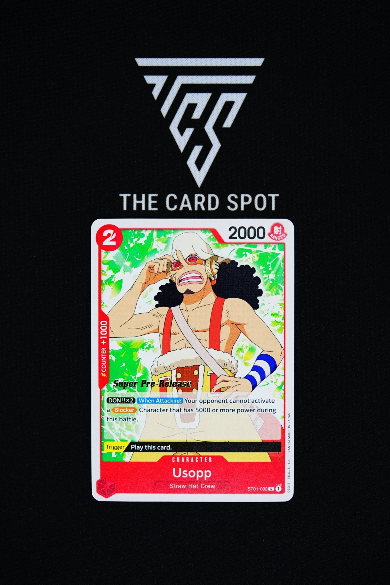 ST01 - 002 [Super Pre - Release] Usopp - One Piece TCG - THE CARD SPOT PTY LTD.