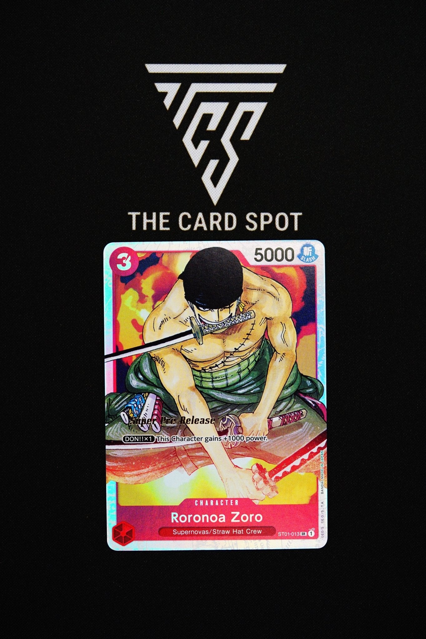 ST01 - 013 Roronoa Zoro (Super Pre Release) - One Piece TCG - THE CARD SPOT PTY LTD.