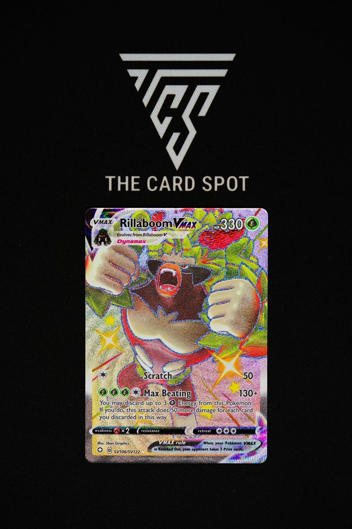 Max Rillaboom Card SV106/SV122 - Rillaboom VMAX - Pokemon TCG – THE CARD SPOT PTY LTD.