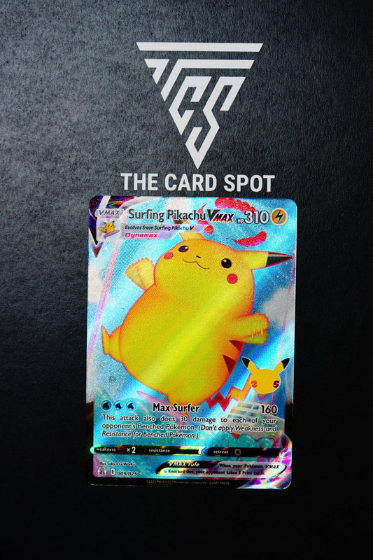 009/025 Surfing Pikachu - Celebrations Pokemon Card - THE CARD SPOT PTY LTD.