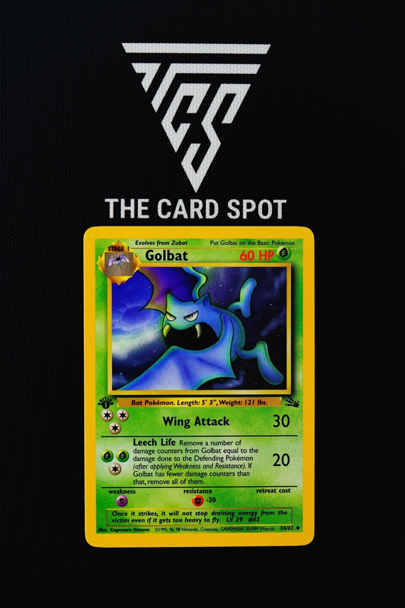 34/62 Golbat 1st edition Fossil - Pokemon TCG - THE CARD SPOT PTY LTD.Pokemon Raw CardsPokémon