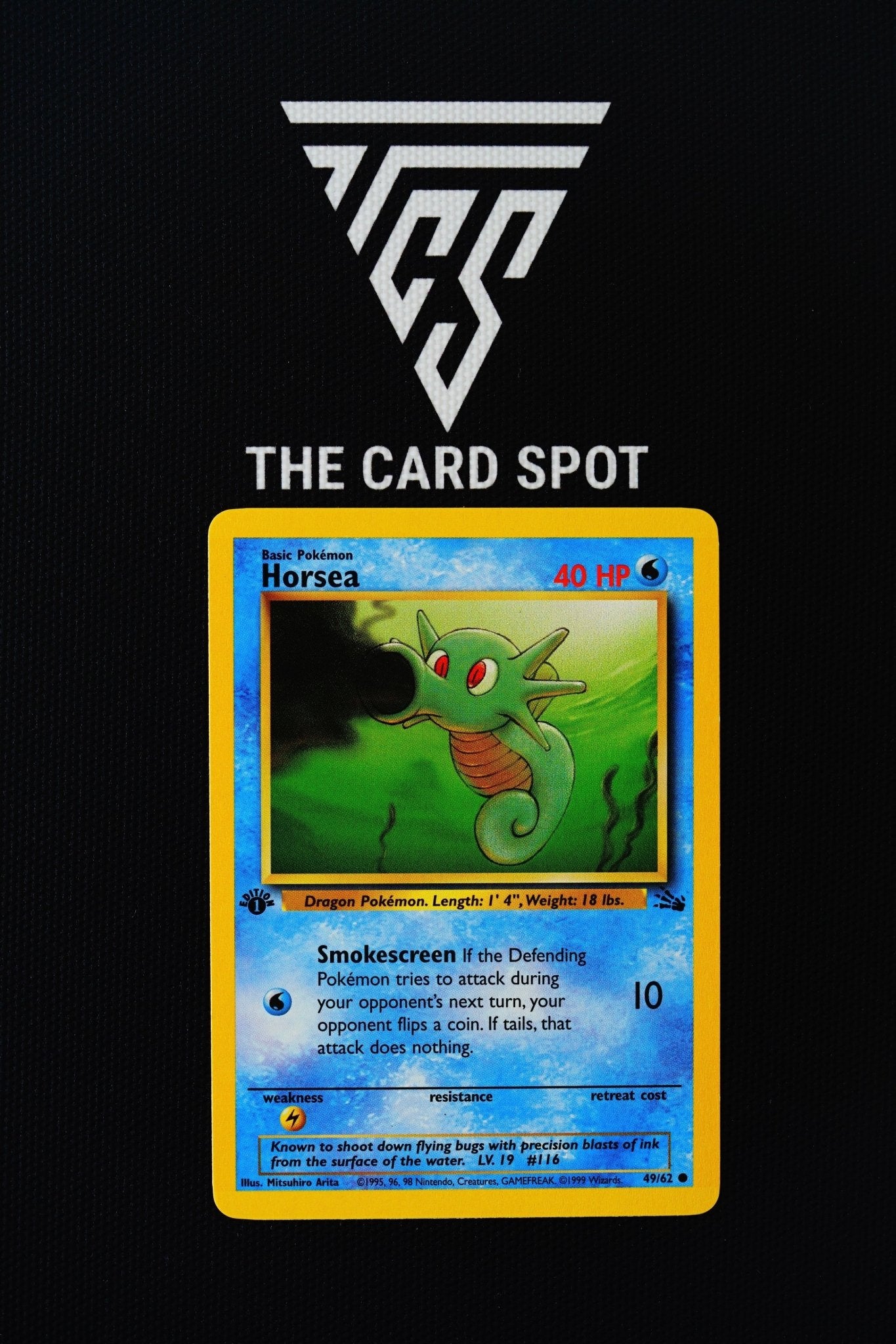 49/62 Horsea 1st Edition Fossil - Pokemon TCG THE CARD SPOT PTY LTD. 49/62 Horsea 1st Edition Fossil - Pokemon TCG THE CARD SPOT PTY LTD.