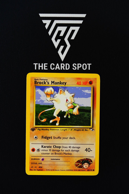 68/132 Brock's Mankey 1st Edition Gym Challenge - Pokemon TCG - THE CARD SPOT PTY LTD.