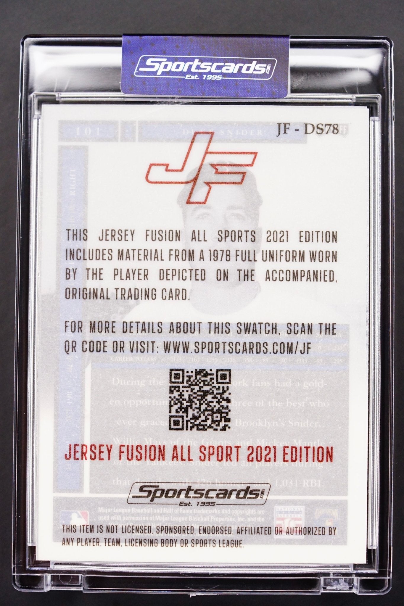 Baseball Card: DUKE SNIDER Game used - THE CARD SPOT PTY LTD.Sports CardJersey Fusion