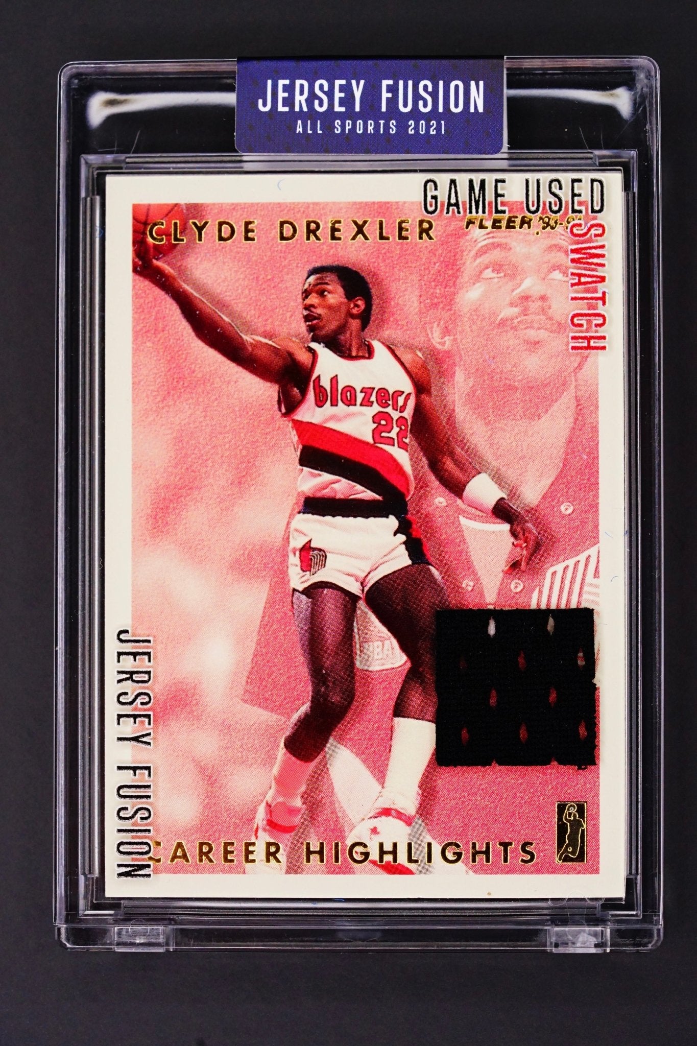 Basketball card: CLYDE DREXLER Game used - Jersey Fusion 1/1 - THE CARD SPOT PTY LTD.Sports CardJersey Fusion