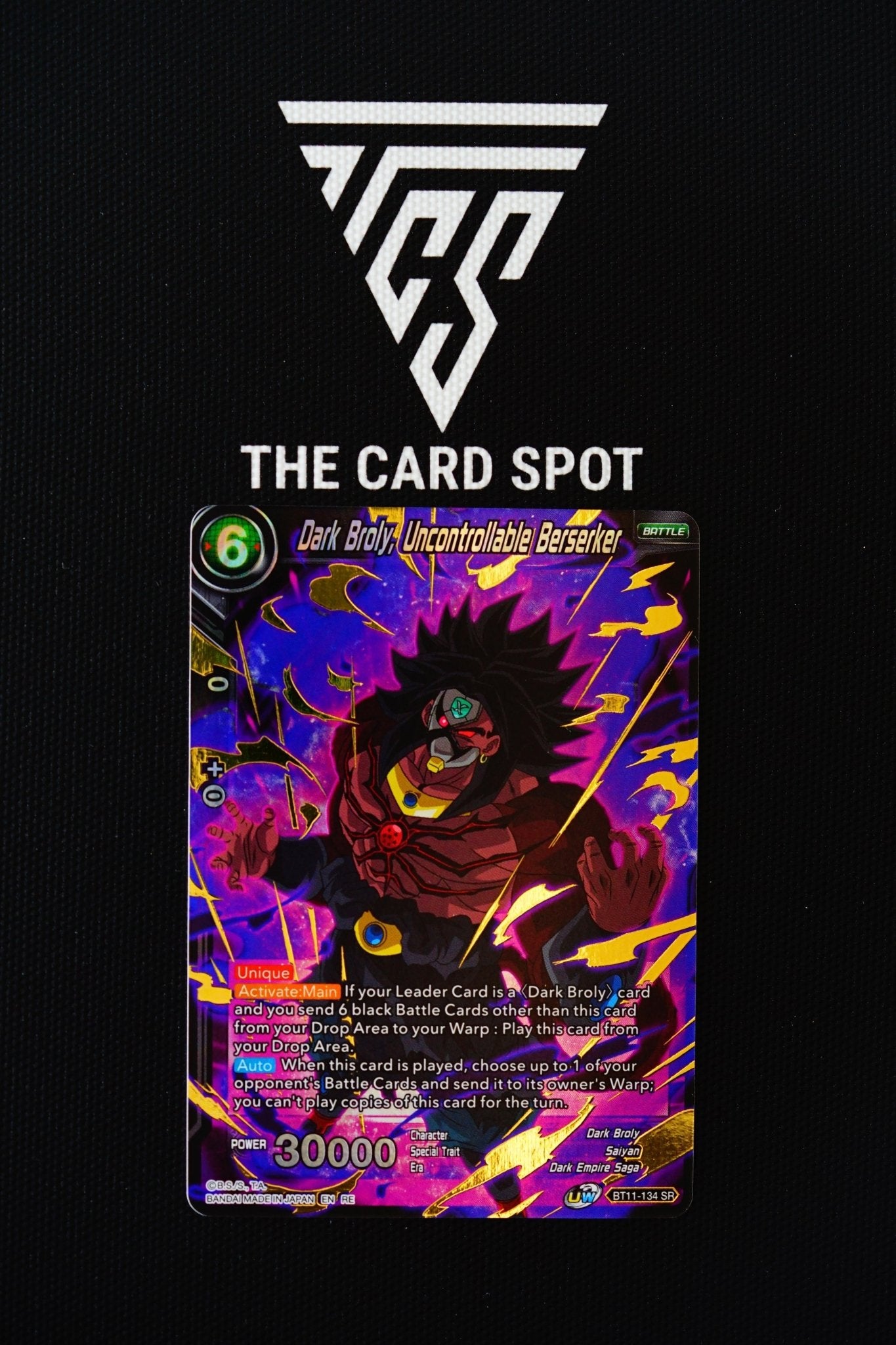 BT11134 SR Dark Broly, Uncontrollable Berserker Dragon Ball Card
