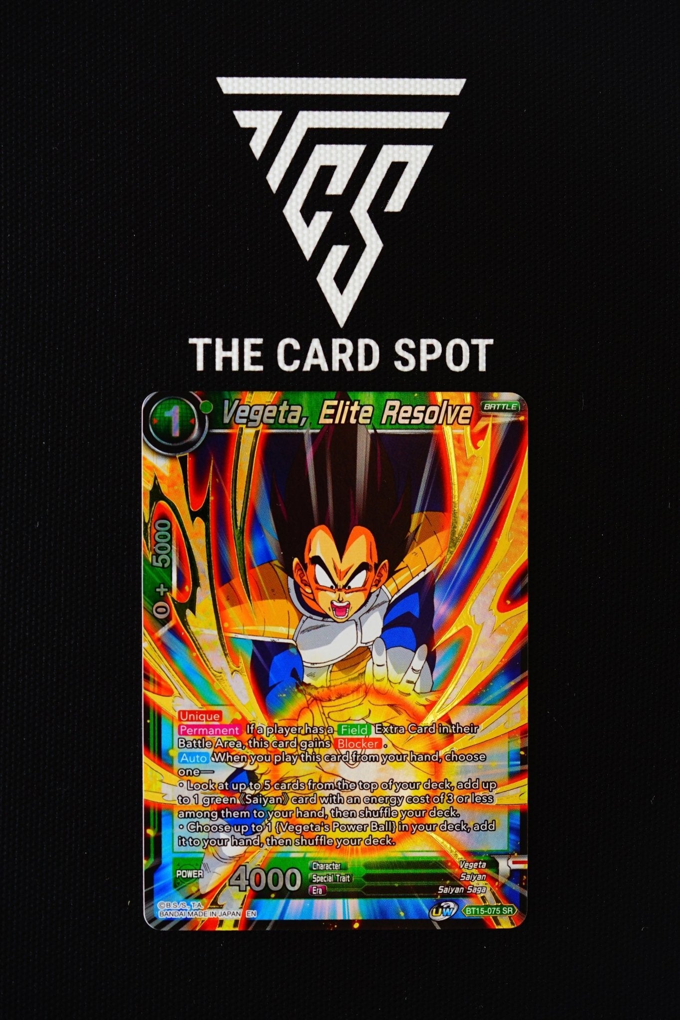 BT15-075 SR - Vegeta, Elite Resolve - Dragon Ball Card - THE CARD SPOT PTY LTD.Dragon Ball Single CardDragon Ball Super