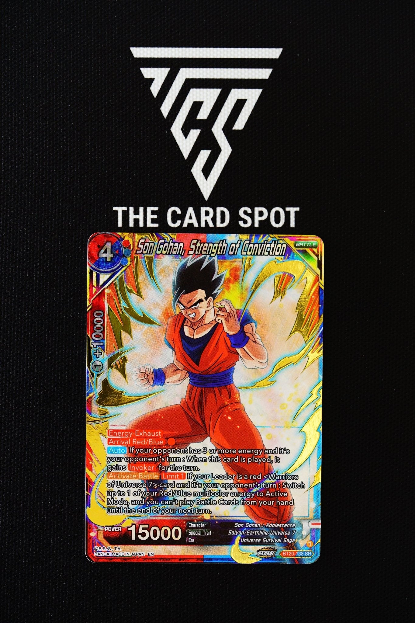 BT20-138 SR Son Gohan, Strength of Conviction - Dragon Ball TCG - THE CARD SPOT PTY LTD.Dragon Ball Single CardDragon Ball Super