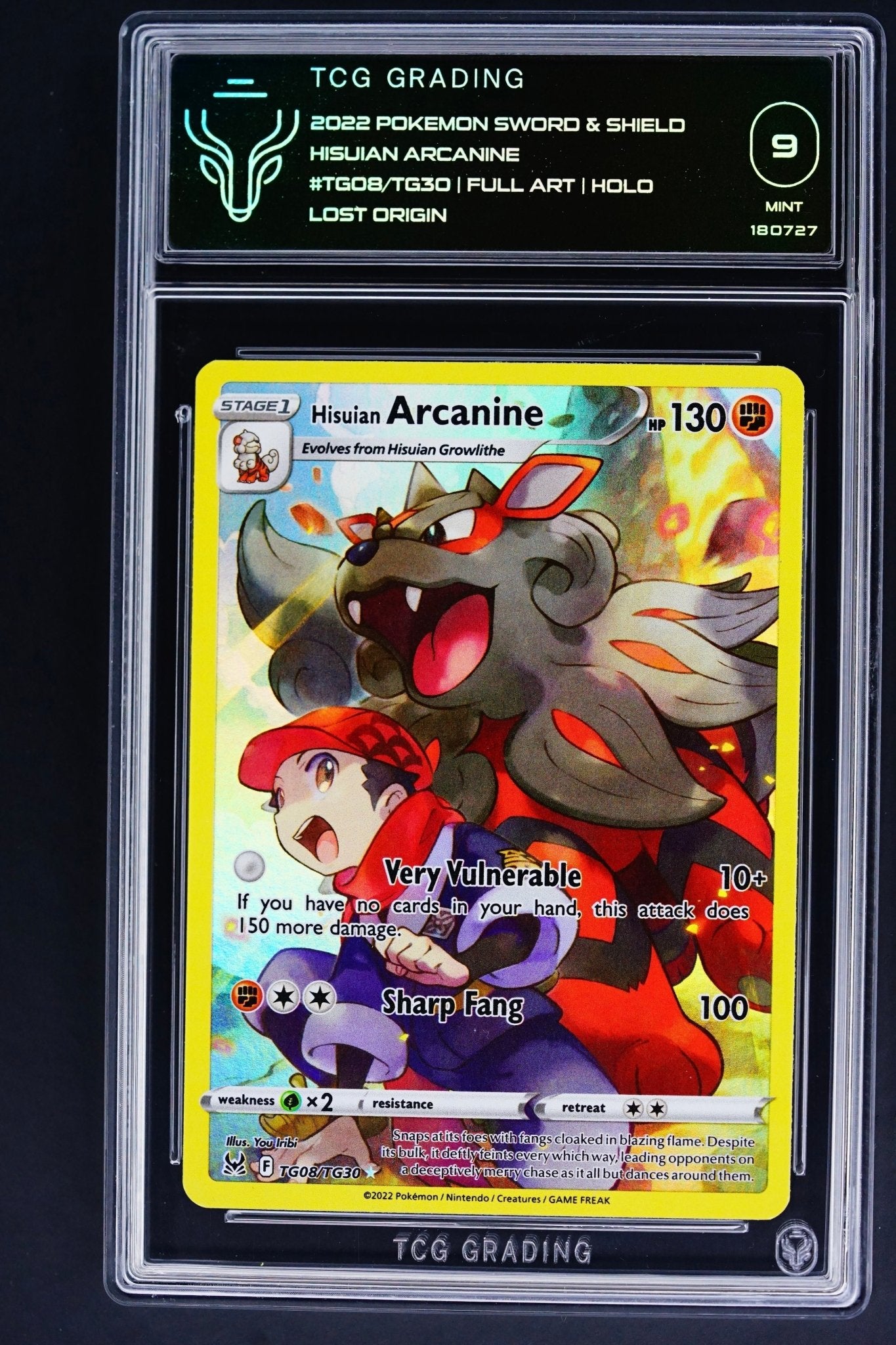 Pokemon Card: Arcanine full art TG08/TG30 - MINT 9 - THE CARD SPOT PTY LTD.GradedPokémon