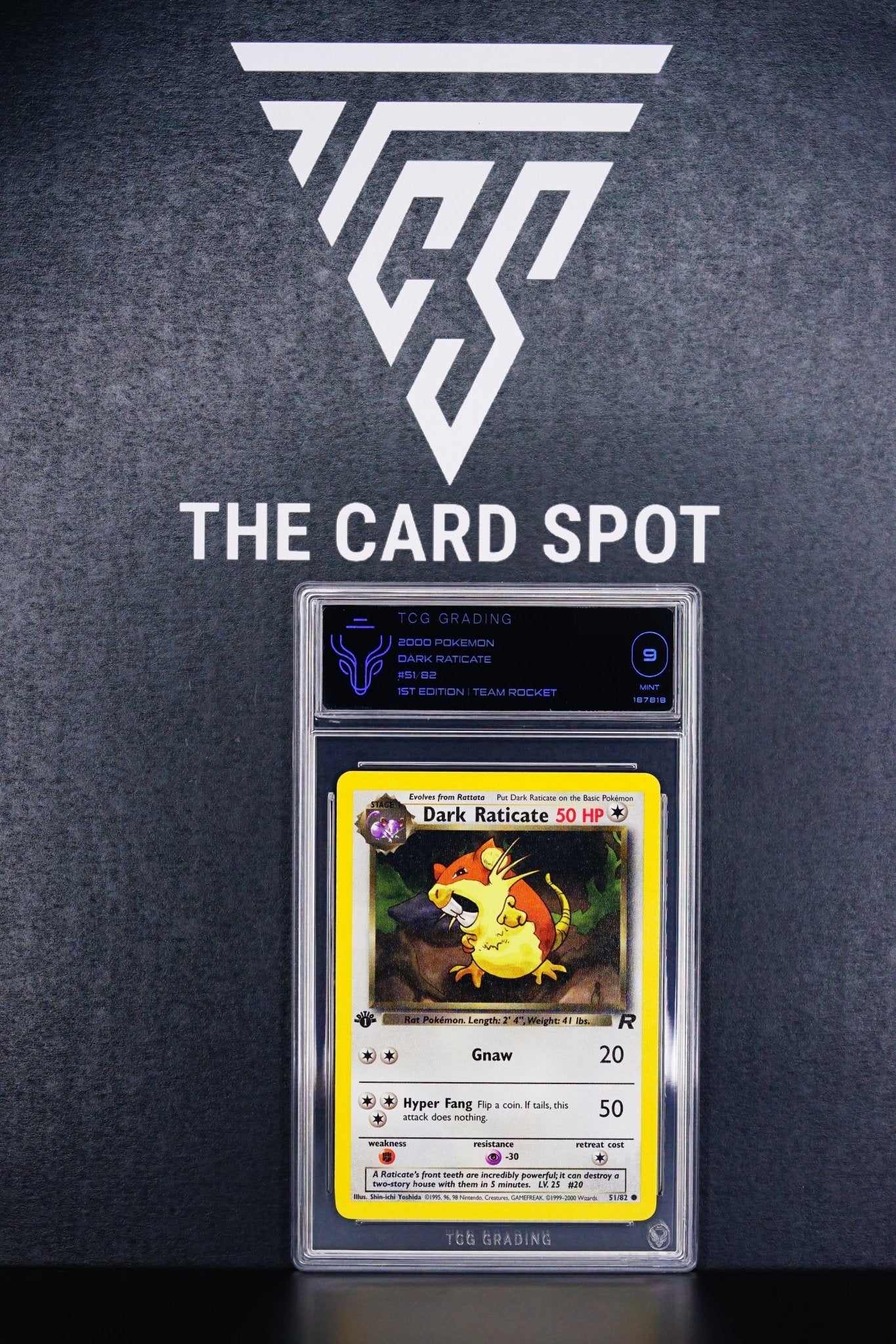 Pokemon Card: Dark Raticate 51/82 1st Edition Team Rocket TCG 9 - THE CARD SPOT PTY LTD.GradedPokémon