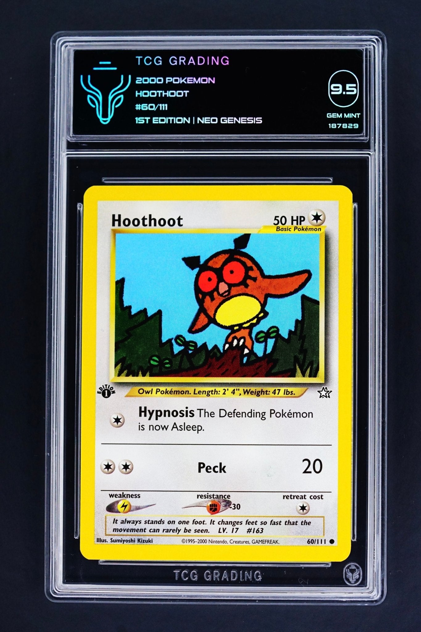 Pokemon card: Hoothoot 60/111 1st Edtion Neo Genesis TCG 9.5 - THE CARD SPOT PTY LTD.GradedPokémon