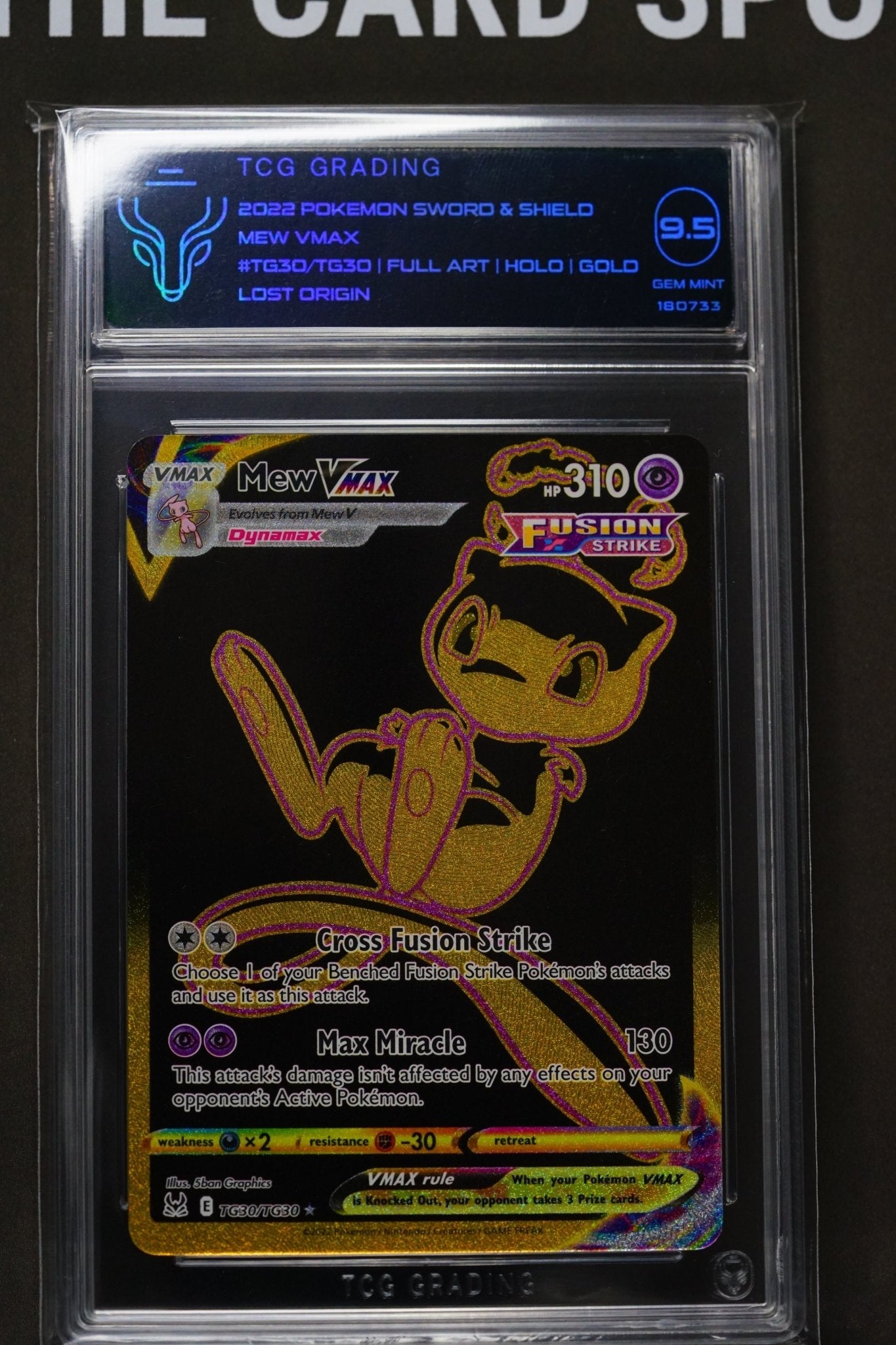 Pokemon Card: Mew Vmax TG30/TG30 - GEM MINT 9.5 THE CARD SPOT PTY LTD. Pokemon Card: Mew Vmax TG30/TG30 - GEM MINT 9.5 THE CARD SPOT PTY LTD.