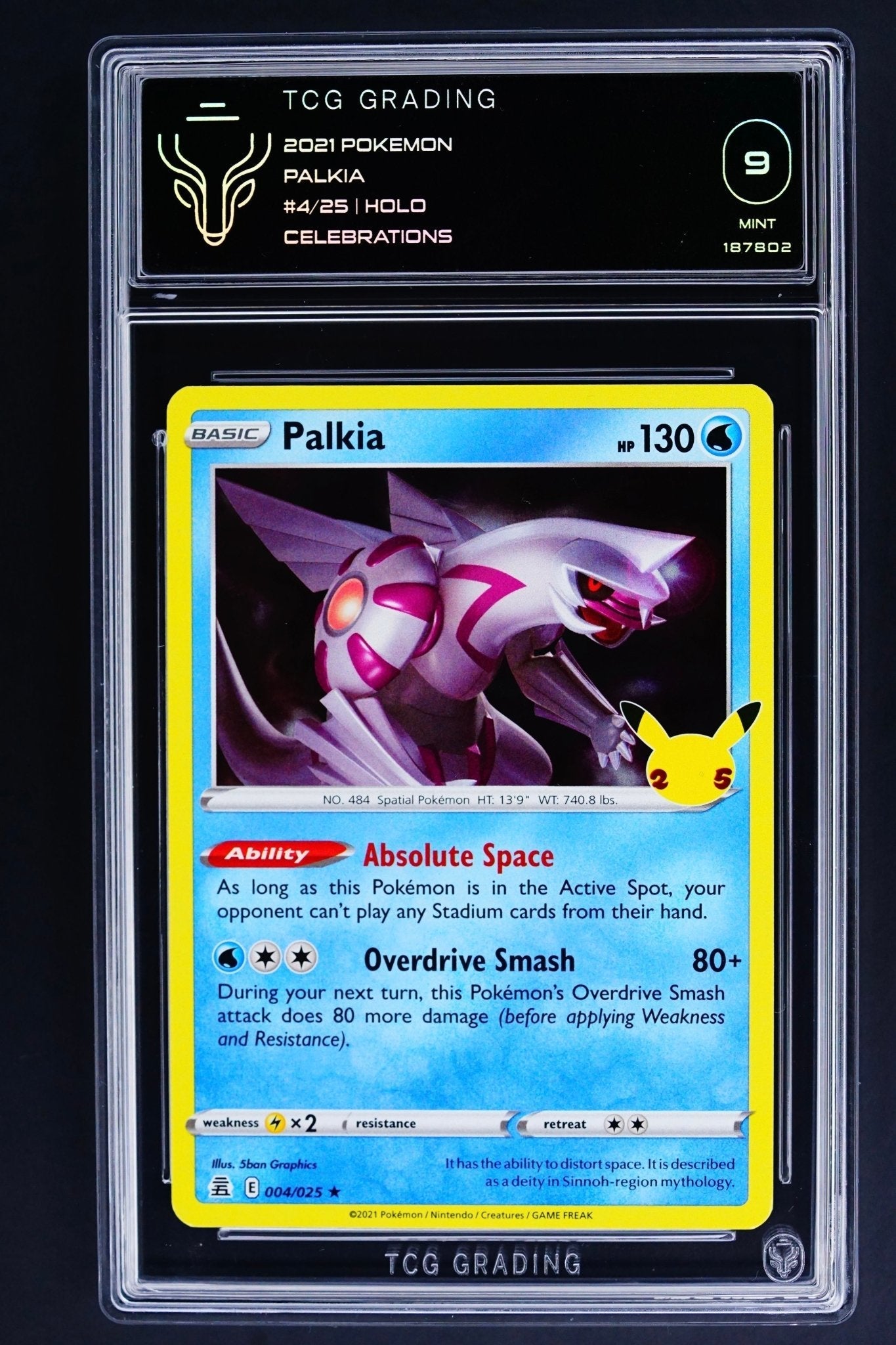 Pokemon Card: Palkia 004/025 Holo Celebrations TCG 9 - THE CARD SPOT PTY LTD.GradedPokémon