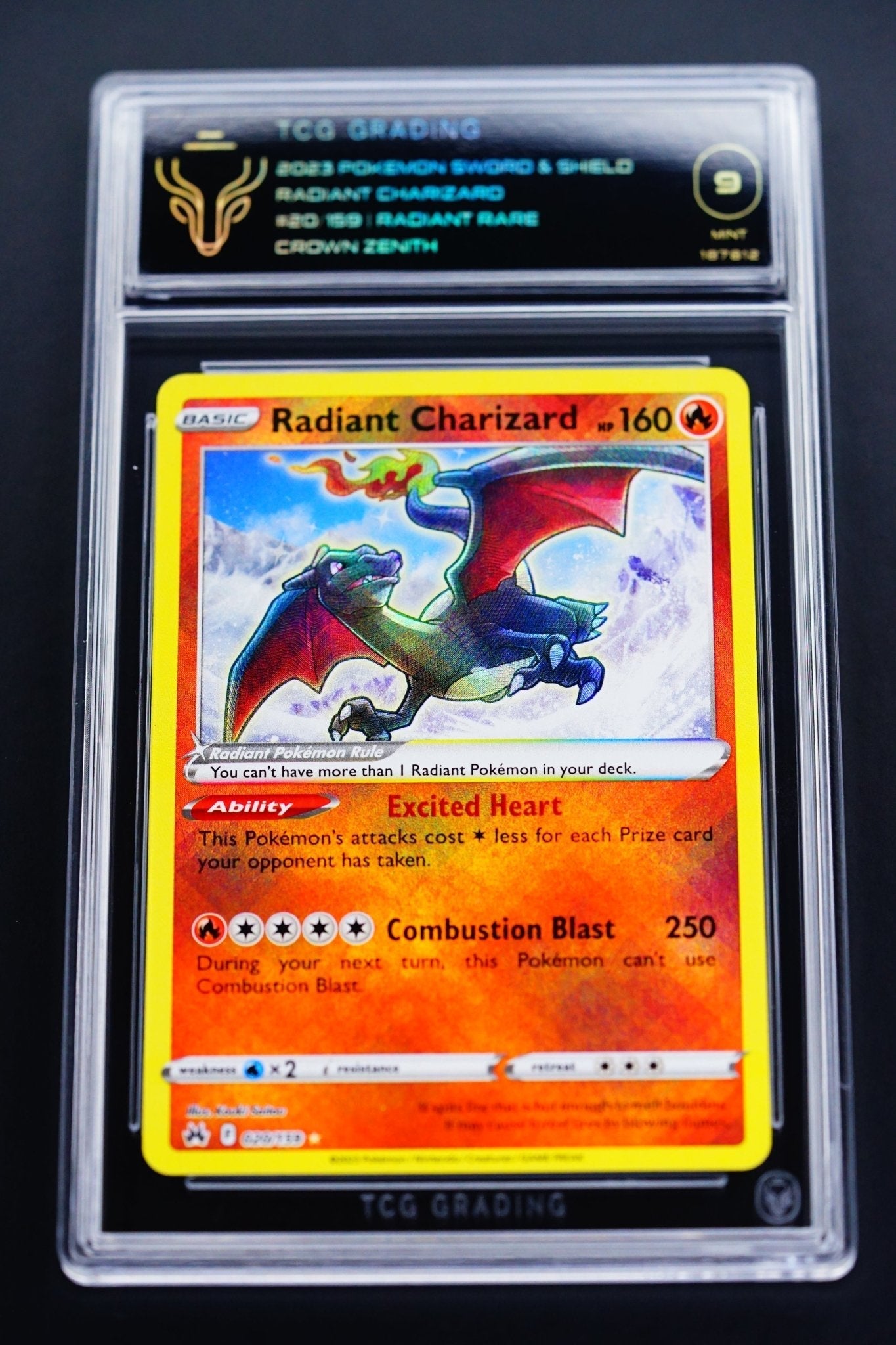 Pokemon Card: Radiant Charizard 020/159 Holo Crown Zenith TCG 9 Rare - THE CARD SPOT PTY LTD.GradedPokémon