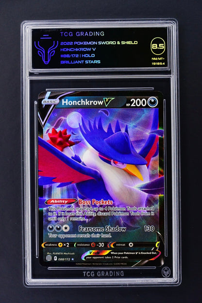 Pokemon - Honchkrow V Brilliant stars 088/172 TCG 8.5 - THE CARD SPOT PTY LTD.Pokemon GradedPokémon