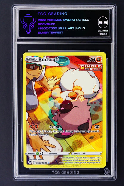 Pokemon - Rockruff Full art TG07/TG30 Silver Tempest TCG 9.5 - THE CARD SPOT PTY LTD.Pokemon GradedPokémon