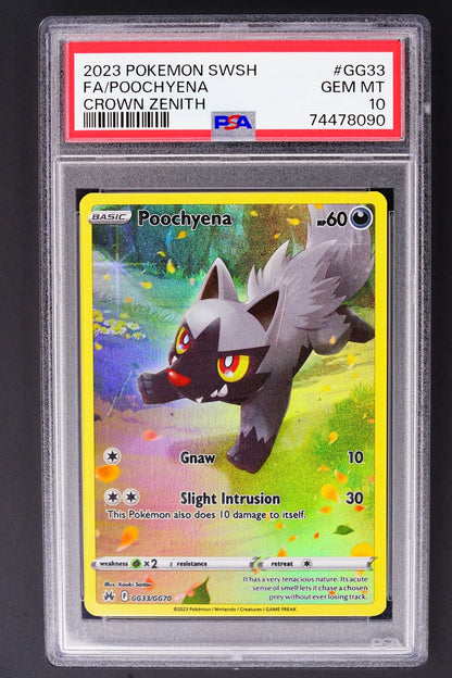 pokemon poochyena card Pokemon TCG: Poochyena Crown zenith PSA 10 – THE CARD SPOT PTY LTD