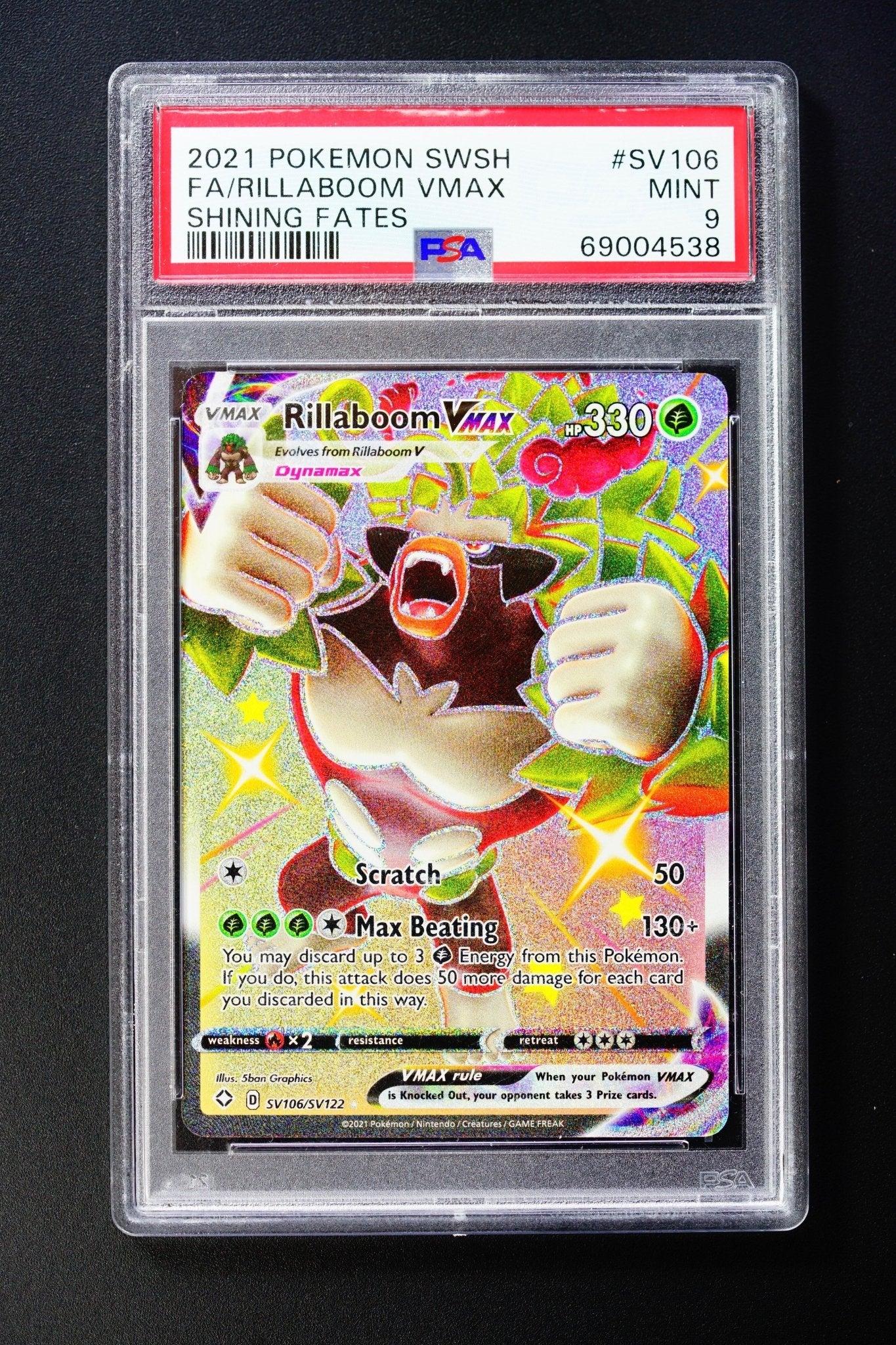 Rillaboom Vmax PSA 9 SV106/SV122 - Pokemon Card - THE CARD SPOT PTY LTD.Pokemon GradedPokémon